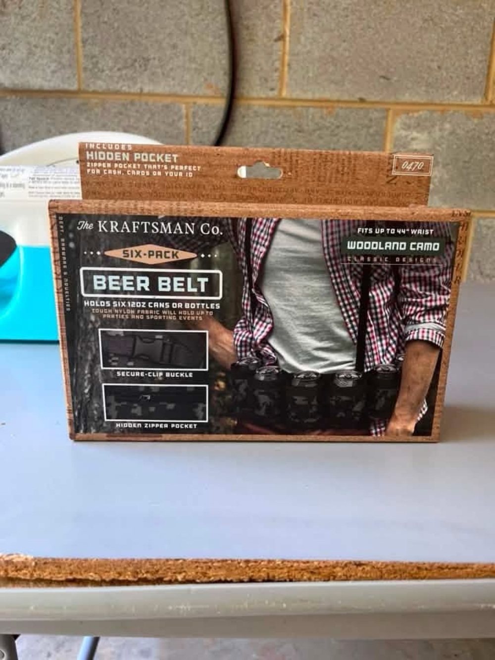 Woodland Camo Six-Pack Beer Belt - Black/Green Camo